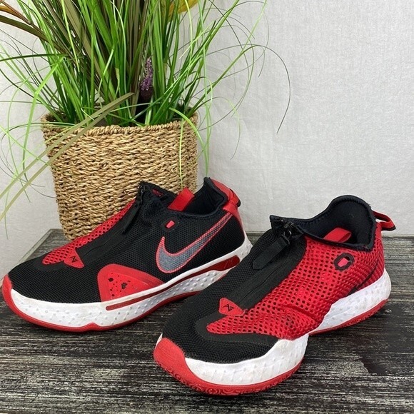 Nike Black & Red PG 4 Basketball Zip Up Athletic Sport Shoes 9 - Picture 2 of 8